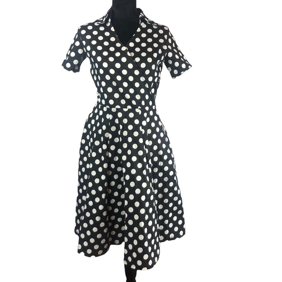 Dresses & Skirts - Black and White Polka Dot Rockabilly Dress size Medium
